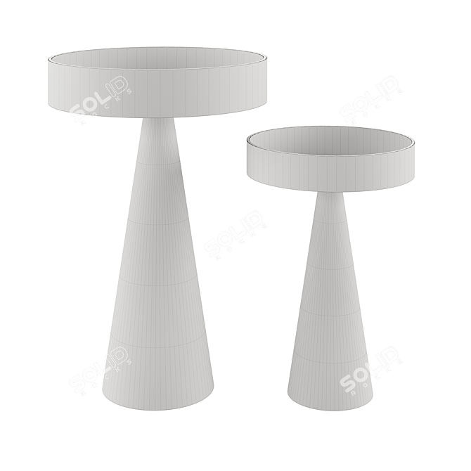 Modern Pink Glass Side Tables 3D model image 5