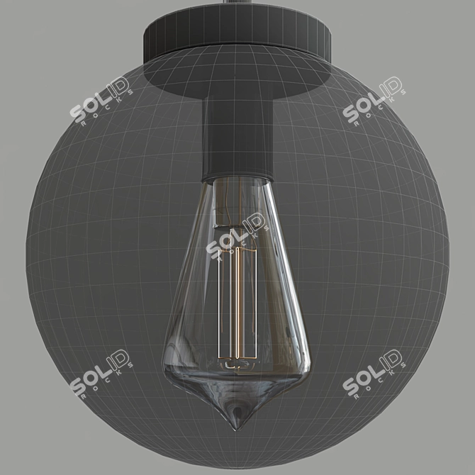 Elegant Glass Pendant Light 3D model image 3
