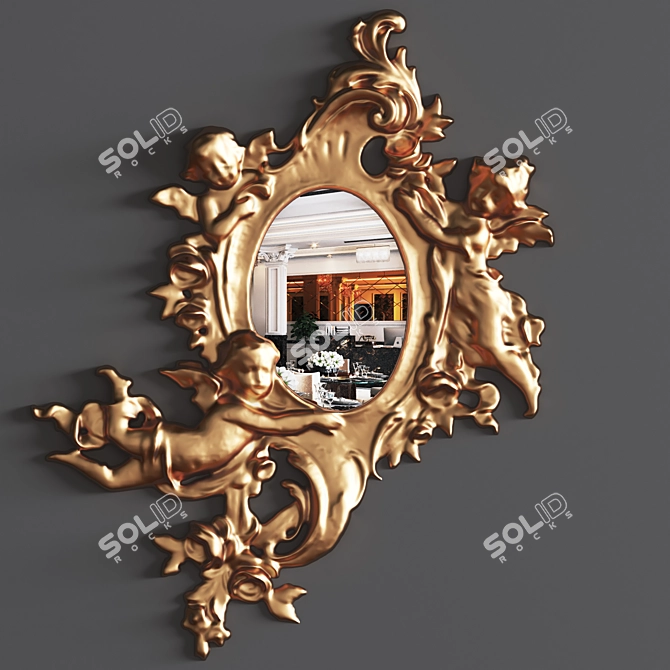 Elegant Classic Mirror 3D model image 3