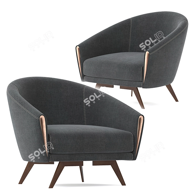 Bonaldo Saddie Modern Armchair 3D model image 5