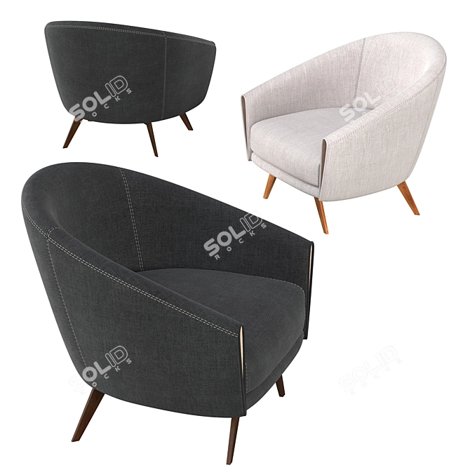 Bonaldo Saddie Modern Armchair 3D model image 6