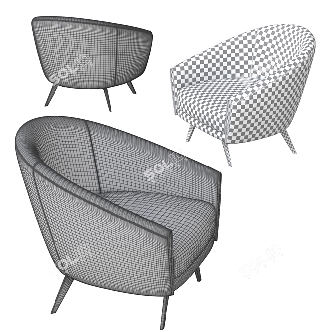 Bonaldo Saddie Modern Armchair 3D model image 7