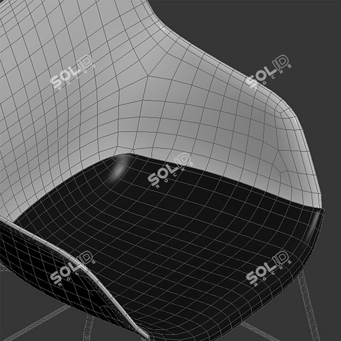 Contemporary Wood Armchair (Kartell) 3D model image 3