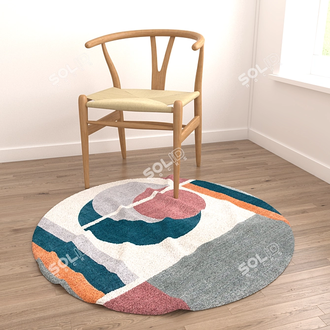 Round Rugs Set: Versatile 3D Models 3D model image 3