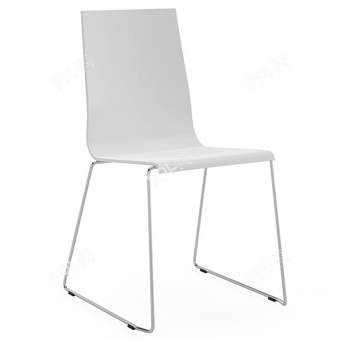 Elegant Kuadra 1158 Plastic Chair 3D model image 2