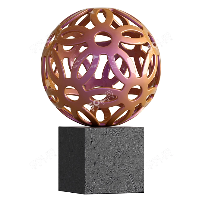 Shimmering Metal Decor 3D model image 2