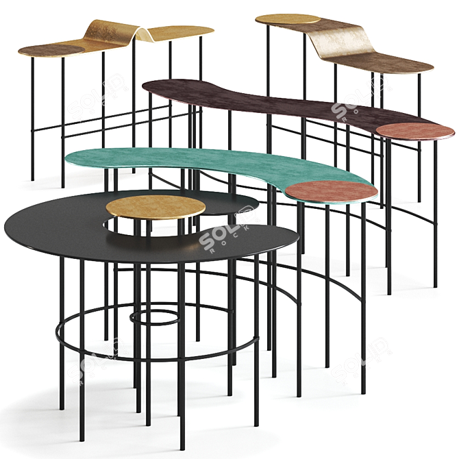 De Castelli Scribble Metal Coffee Table 3D model image 1
