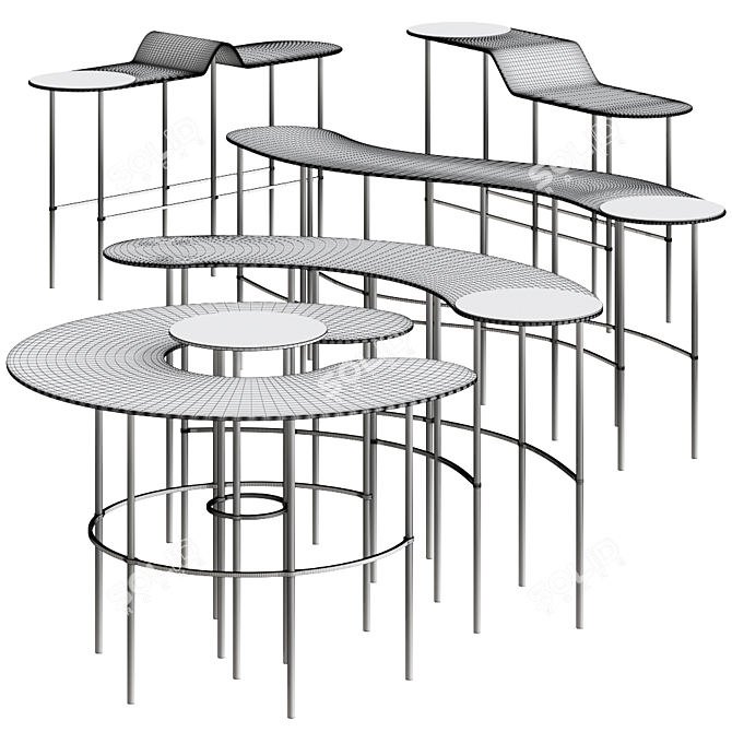De Castelli Scribble Metal Coffee Table 3D model image 2