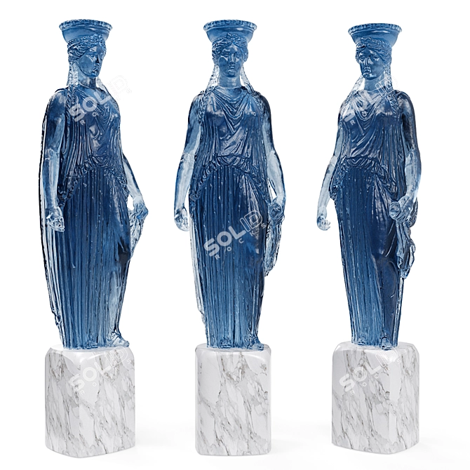 Lalique Acropolis Sculpture: Exquisite Glass Masterpiece 3D model image 1