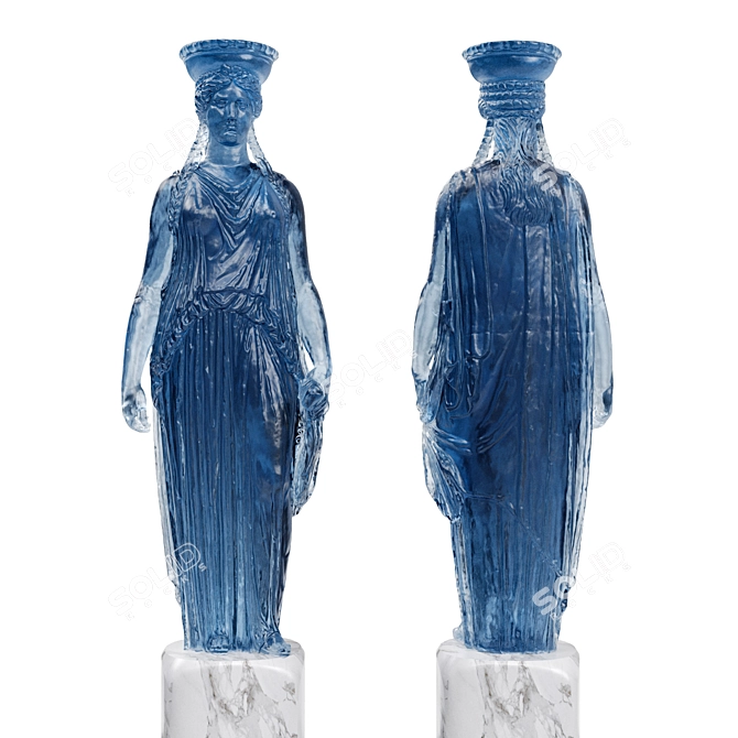 Lalique Acropolis Sculpture: Exquisite Glass Masterpiece 3D model image 3