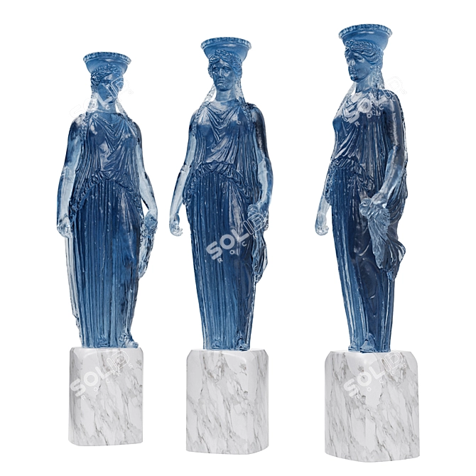 Lalique Acropolis Sculpture: Exquisite Glass Masterpiece 3D model image 4