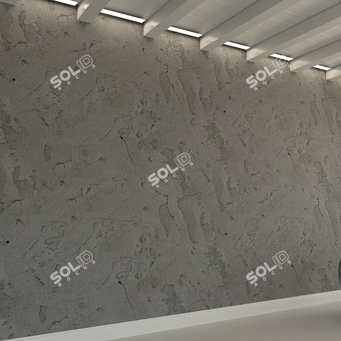 Vintage Concrete Wall 3D model image 2