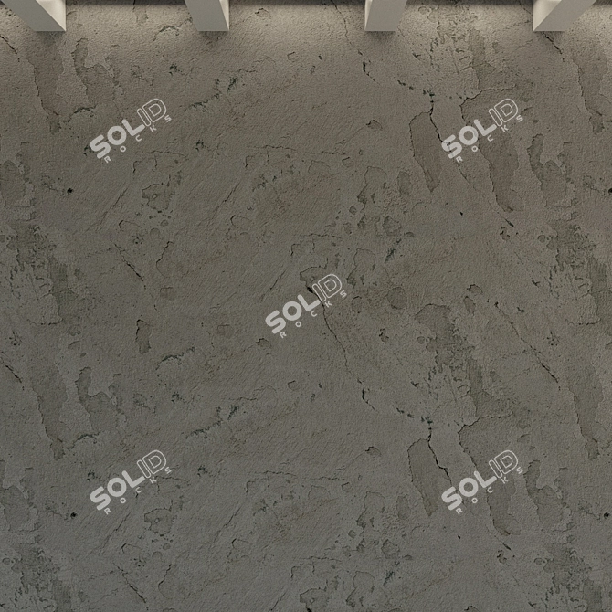 Vintage Concrete Wall 3D model image 3