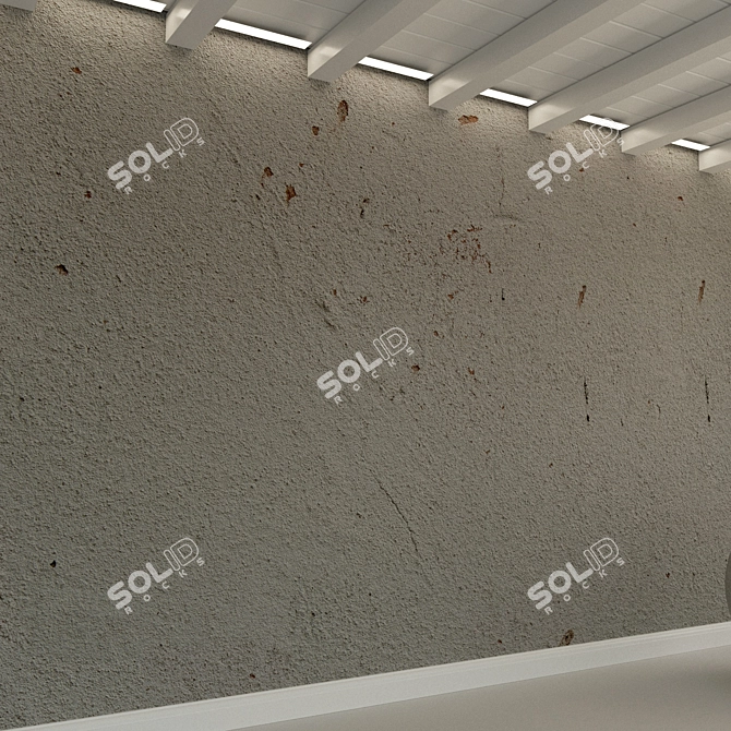 Decorative Old-Plaster Concrete Wall 3D model image 2