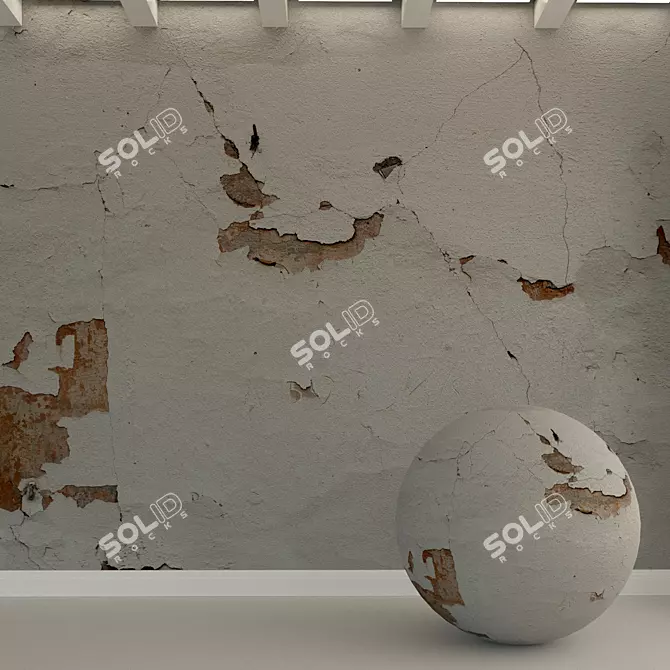 Vintage Concrete Wall Plaster 3D model image 1