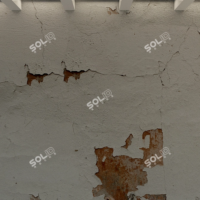 Vintage Concrete Wall Plaster 3D model image 3