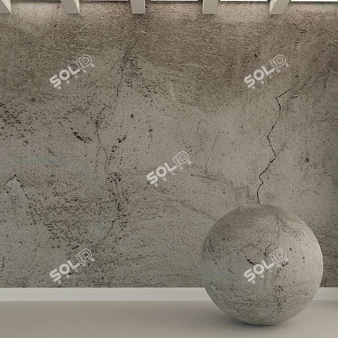 Vintage Concrete Wall Texture Set 3D model image 1