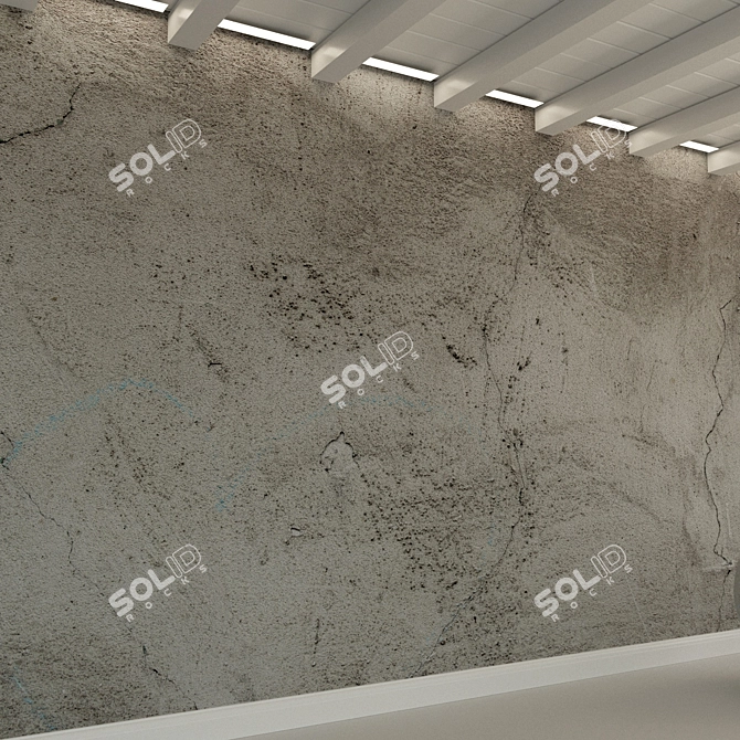 Vintage Concrete Wall Texture Set 3D model image 2