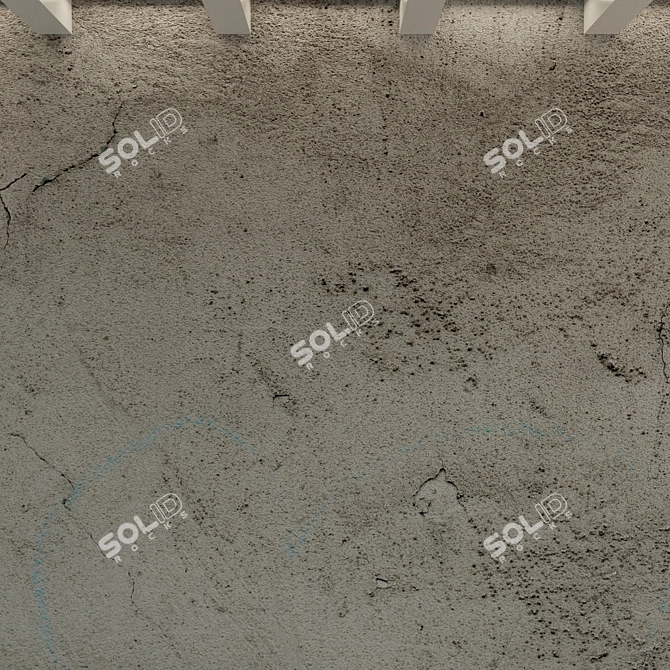 Vintage Concrete Wall Texture Set 3D model image 3