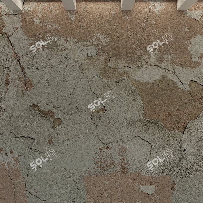 Vintage Concrete Wall Plaster 3D model image 2
