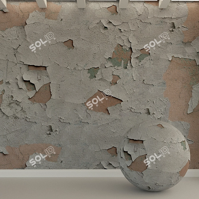 Title: Vintage Concrete Wall Plaster 3D model image 1