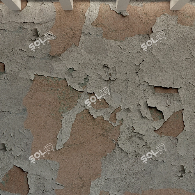 Title: Vintage Concrete Wall Plaster 3D model image 2