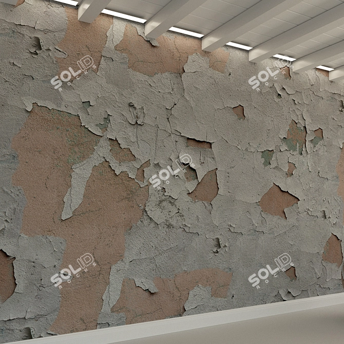 Title: Vintage Concrete Wall Plaster 3D model image 3