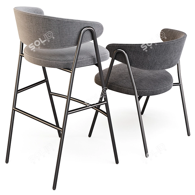 Chia: Stylish Dining Chair and Bar Stool 3D model image 3