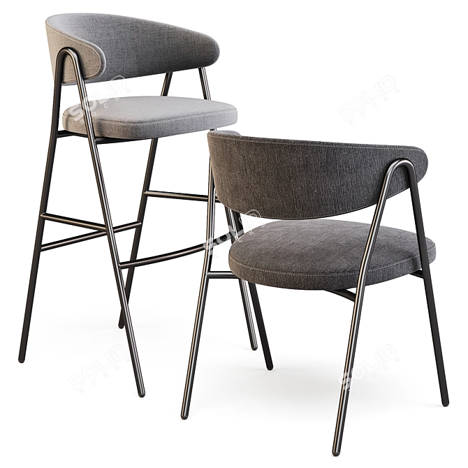 Chia: Stylish Dining Chair and Bar Stool 3D model image 4