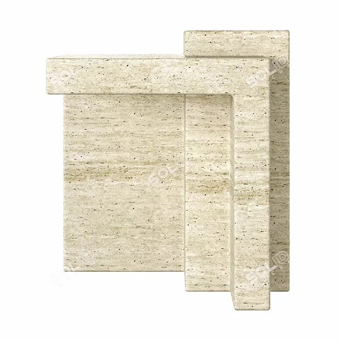 Chic Travertine Accent Table: Modern Minimalism 3D model image 7