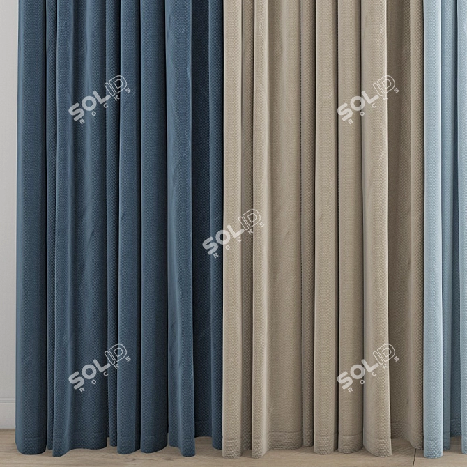 Polygonal Curtain Model: High Quality, Multiple Formats 3D model image 2