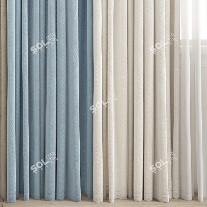 Polygonal Curtain Model: High Quality, Multiple Formats 3D model image 3