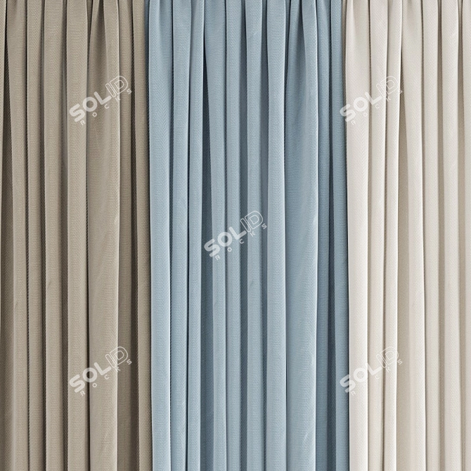 Polygonal Curtain Model: High Quality, Multiple Formats 3D model image 4