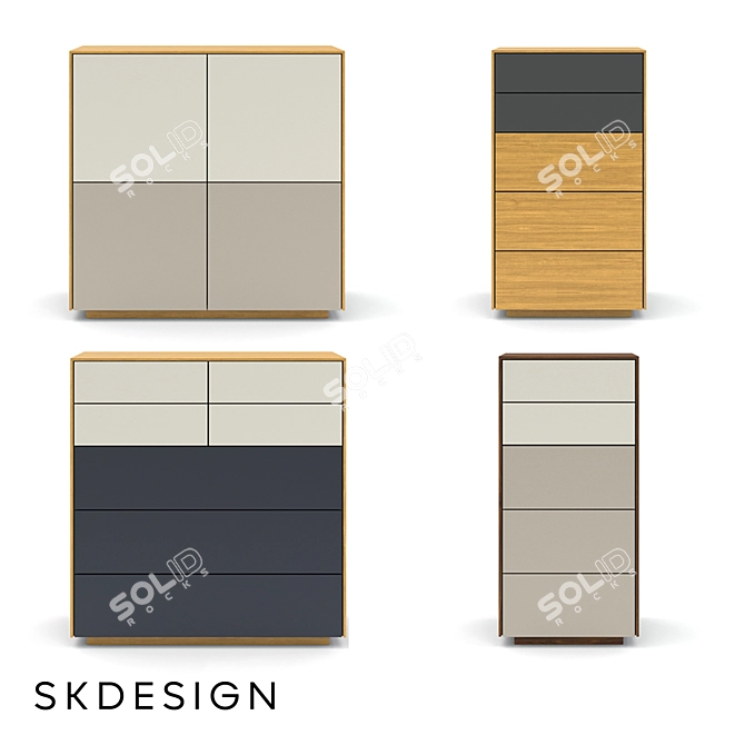 Elegant Dante Chest of Drawers 3D model image 2