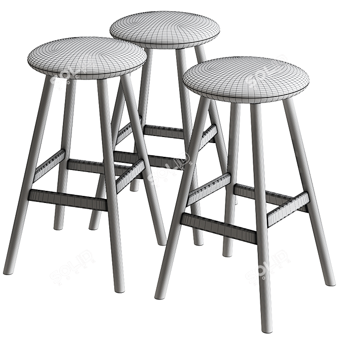 Palmo Stool: Sleek and Modern Design 3D model image 2