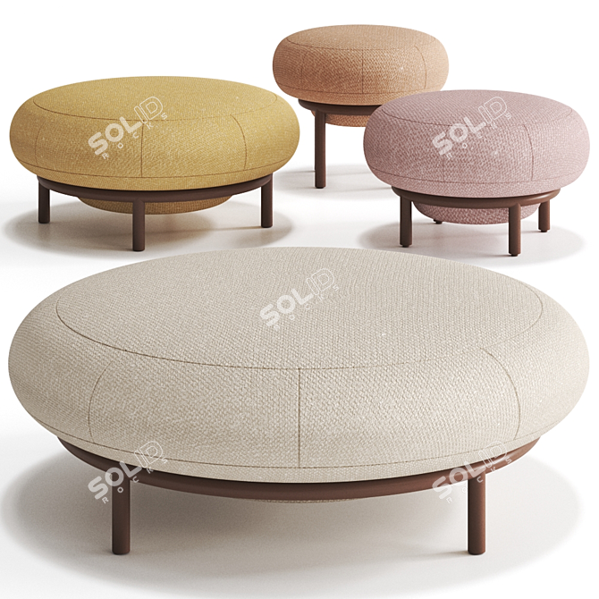 Bonaldo Bonsai Pouf: Vibrant and Versatile Seating Solution 3D model image 1