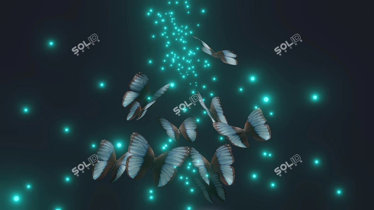 Magical 3D Flying Butterflies 3D model image 2