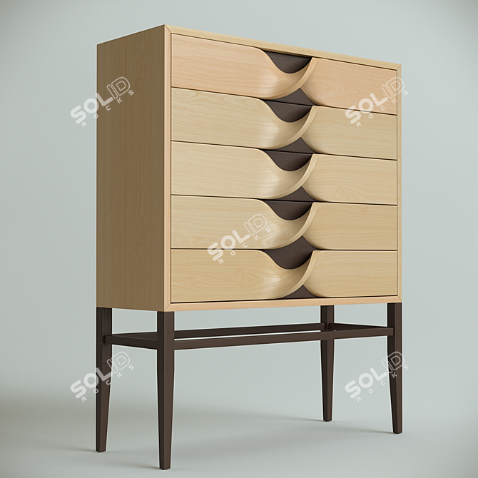 Handcrafted Twist Jewelry Cabinet - Exquisite Storage Solution 3D model image 1