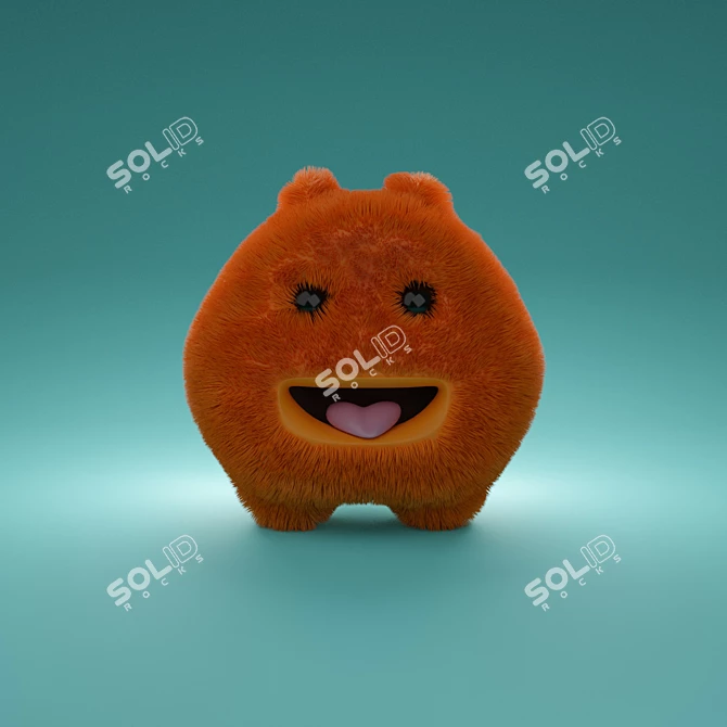 Cheerful Plush Monster 3D model image 1