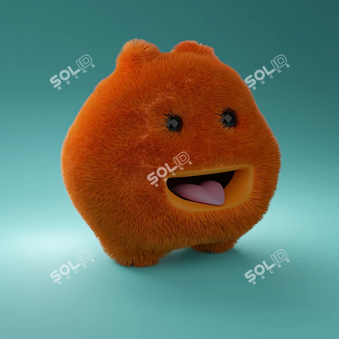 Cheerful Plush Monster 3D model image 2