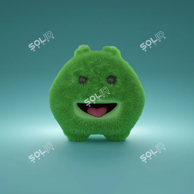 Cheerful Plush Monster 3D model image 5