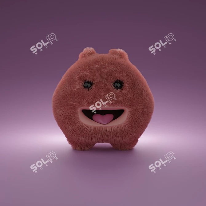 Cheerful Plush Monster 3D model image 6
