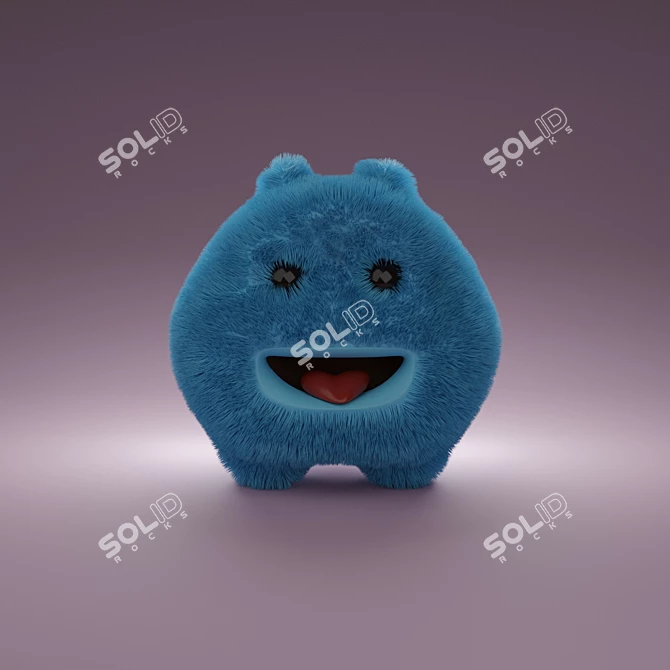 Cheerful Plush Monster 3D model image 7