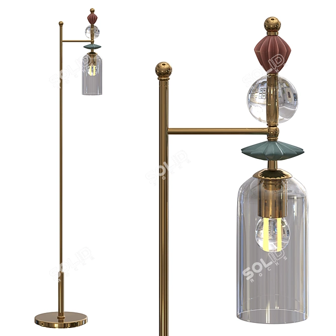 Elegant Bizet Floor Lamp 3D model image 1