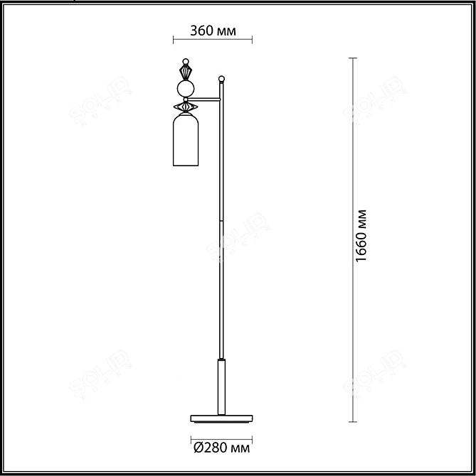 Elegant Bizet Floor Lamp 3D model image 2