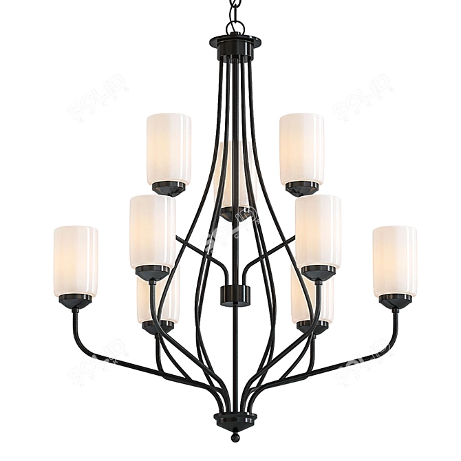 Luxurious Cardinal 9-Light Chandelier 3D model image 1