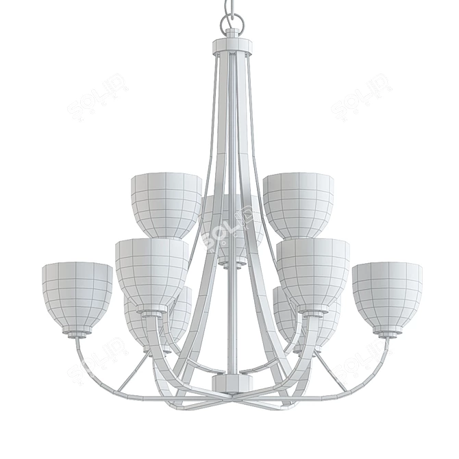 Ashton 9-Light 31" Bronze Chandelier 3D model image 2