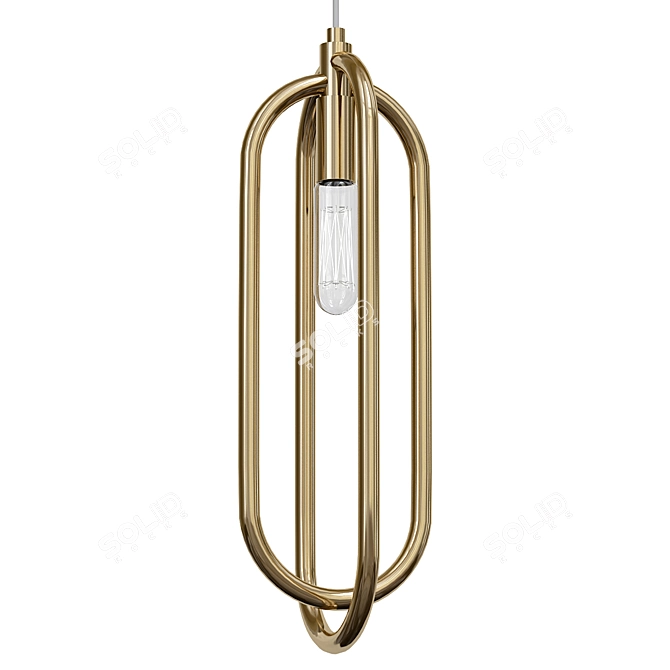 Industrial-inspired Tube Pendant Light 3D model image 1