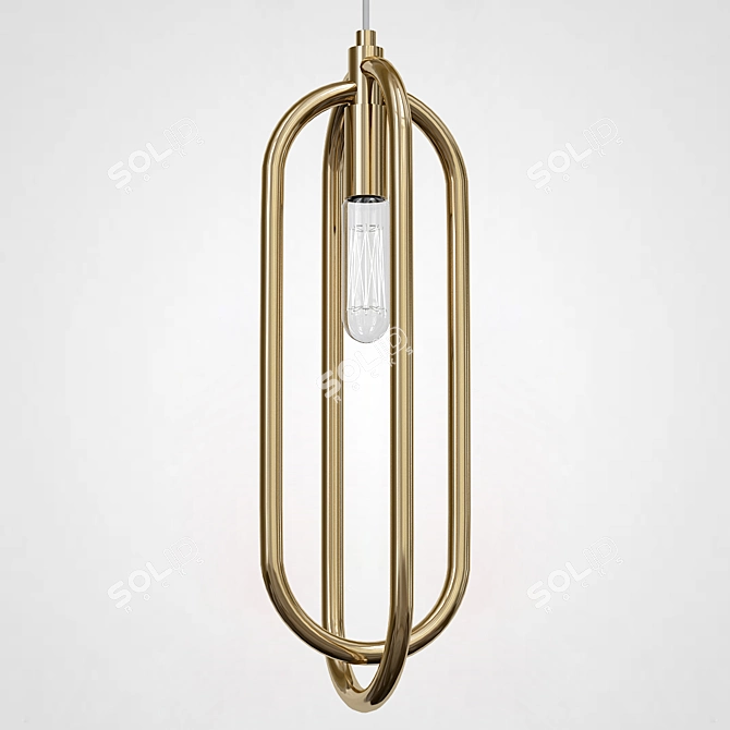 Industrial-inspired Tube Pendant Light 3D model image 2