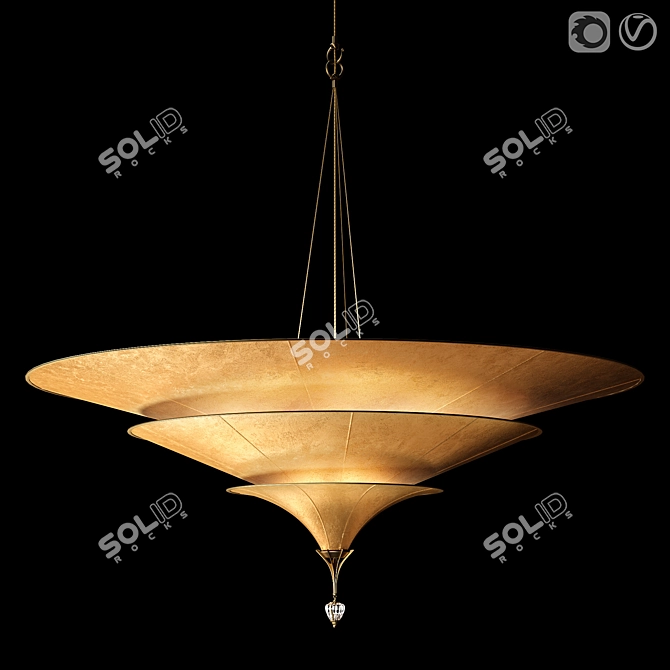 Luxury Fortuny Icaro Chandelier: Restoration Hardware 3D model image 1